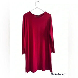 Eileen Fisher Dress Sheath Long Sleeve Jersey Stretch Casual